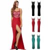 Lace Bustier Sleeveless Top Split Wrap Maxi Gown Long Dress