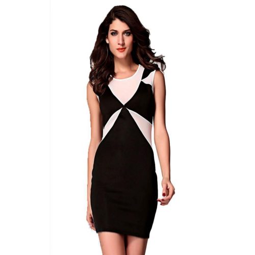 Geometrical Style Sleeveless Bodycon Mini Dress