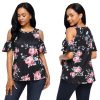 Floral Print Background Womens Top Blouse