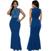 Sleeveless Studded Diamante Curve Hugging Maxi Long Gown