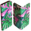 Tropical Leaf Theme Print Pattern Wallet Flip Case Mobile Phone Cover