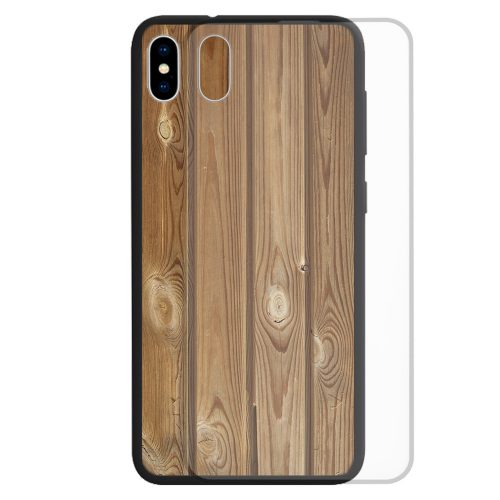 Tempered Glass Phone Case featuring Timber Wood Pattern