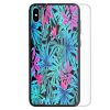 Tempered Glass Phone Case featuring Tropical Plant Leaf Pattern
