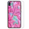 Tempered Glass Phone Case featuring Tropical Plant Leaf Pattern