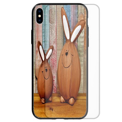 Easter Bunny Theme Tempered Glass Phone Case