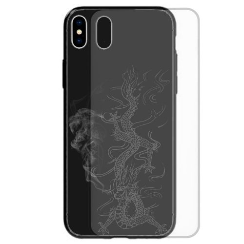 Dragon Theme Print Tempered Glass Phone Case