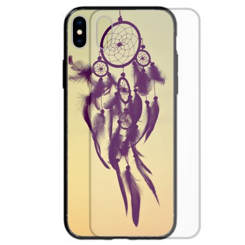Dream Catcher Theme Print Tempered Glass Back Case Phone Cover