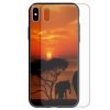 Elephant Theme Tempered Glass Back Case Mobile Phone Cover