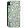 Floral Pattern Tempered Glass Back Case Mobile Phone Cover