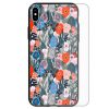 Floral Pattern Tempered Glass Back Case Mobile Phone Cover