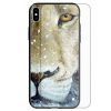 Lion Theme Tempered Glass Back Case Mobile Phone Cover