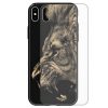 Lion Theme Tempered Glass Back Case Mobile Phone Cover