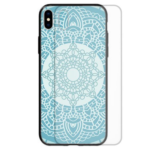 Mandala Print Pattern Tempered Glass Back Case Mobile Phone Cover