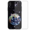 Planet Galaxy Theme Print Tempered Glass Back Case Mobile Phone Cover