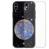 Planet Galaxy Theme Print Tempered Glass Back Case Mobile Phone Cover