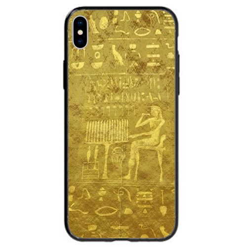 Ancient Egyptian Hieroglyphs Gold Tablet Theme Print Back Case Mobile Phone Cover
